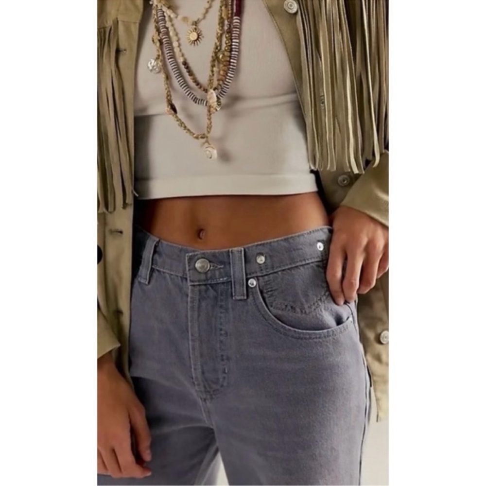 We The Free, Free People Eden Slouchy Wide-leg Jeans Diamond Grey 27.5 - Picture 5 of 12